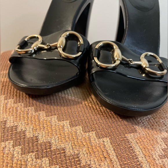 Gucci Authentic|| 1955 Horsebit accent Patent leather Heel Slides, size 7 - Picture 4 of 9